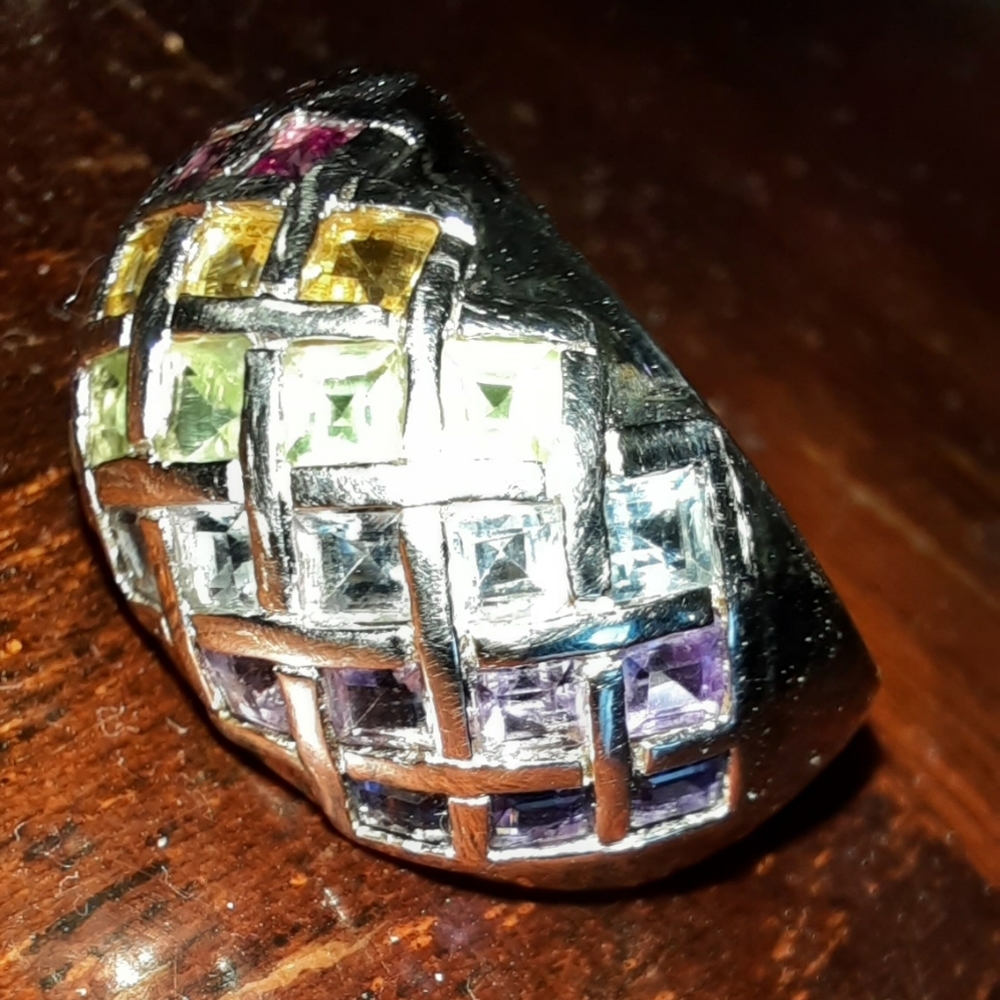 Rainbow Cocktail Statement Ring - image 4